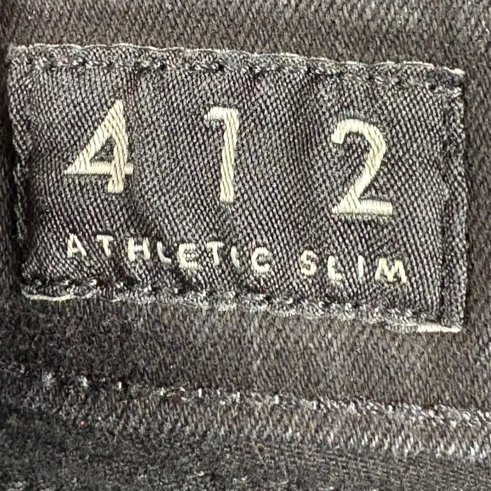 Lucky Brand 412 Athletic Slim Jeans Men 38x29 Black Modern Streetwear Minimalist